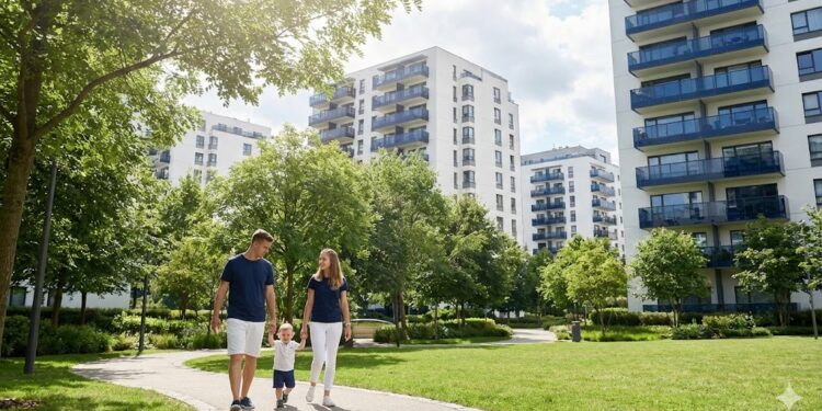 משפחה בשכונת מגורים